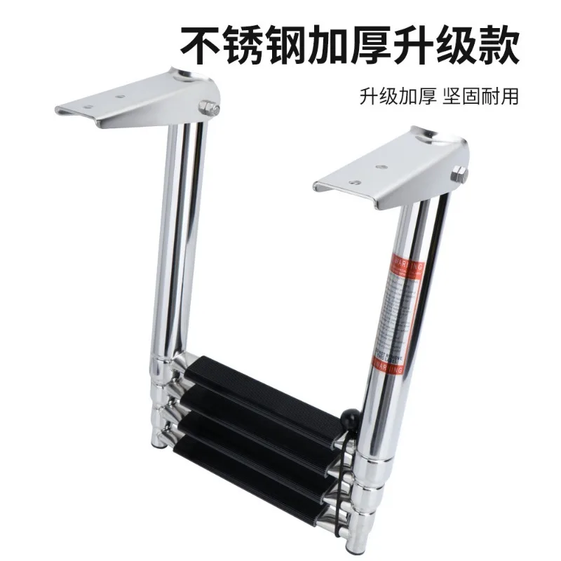 Marine launching ladder, stainless steel deck ladder collapsible retractable ladder, ship boarding ladder pedal gangway ladder