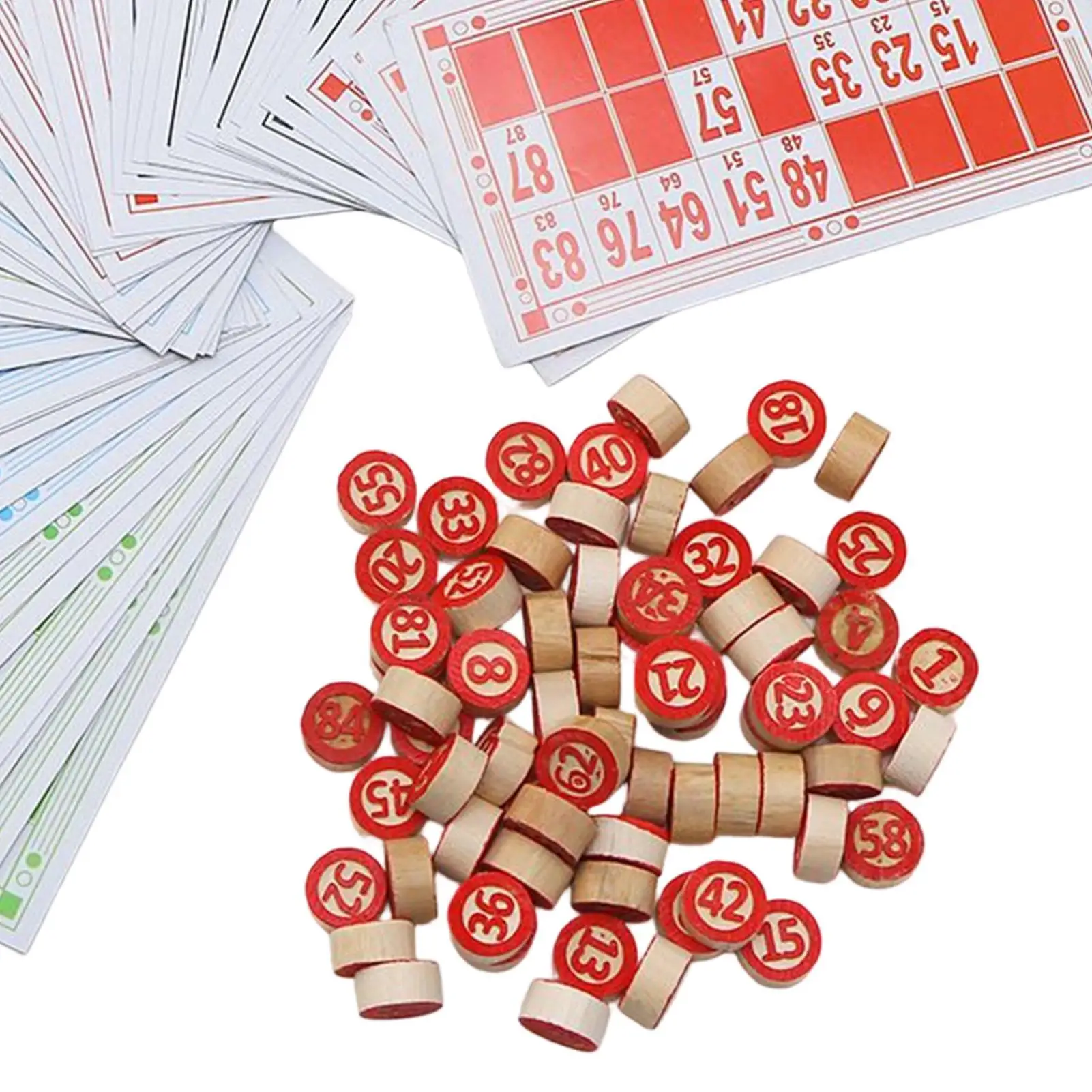 

Bingo Game Vintage Wooden Interactive Toys Large Print Card Match Chess Game For Kids Family Friends Group Play Night Party Home