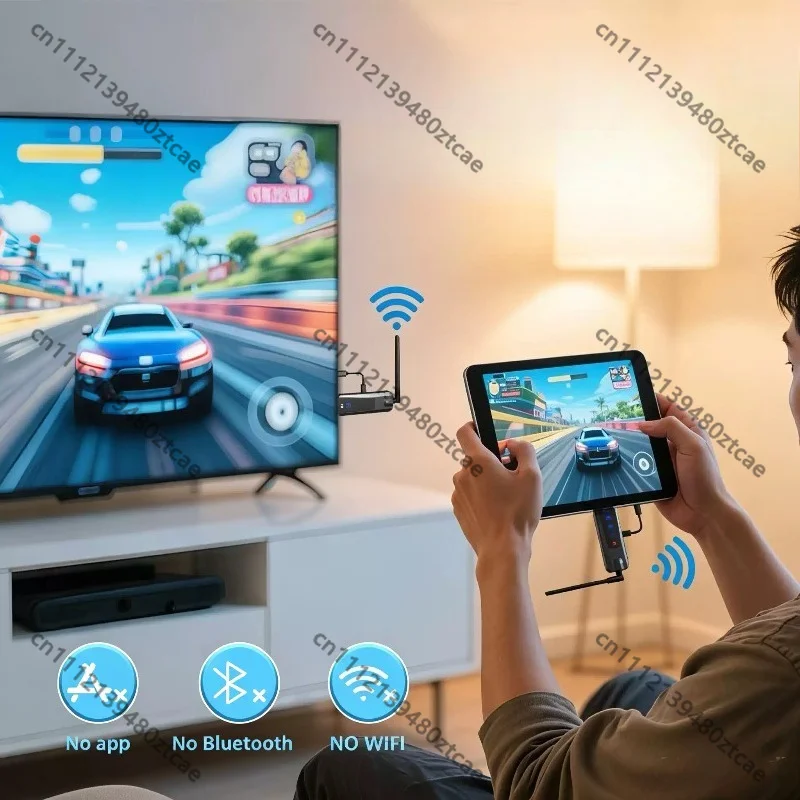 Extender Wireless Screen Casting Transmitter Receiver Plug‑and‑Play Audio Video Device For Smartphone PC Laptop TV Projector