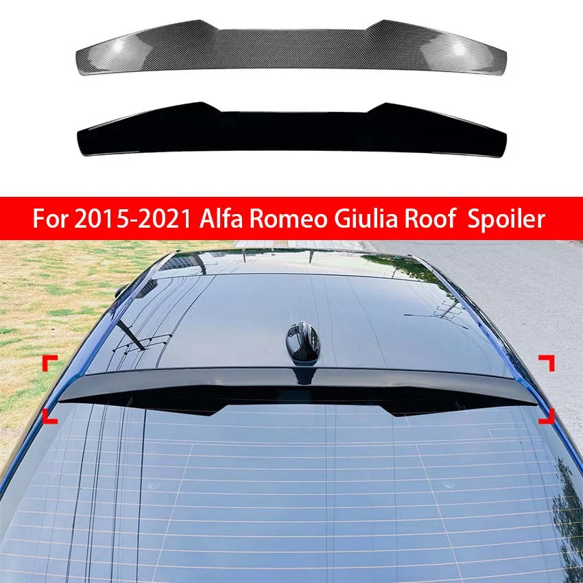 

For Alfa Romeo Giulia ABS Plastic Car Rear Window Roof Spoiler Wings Bodykit Black Carbon Tuning Accessories Part 2015-2021