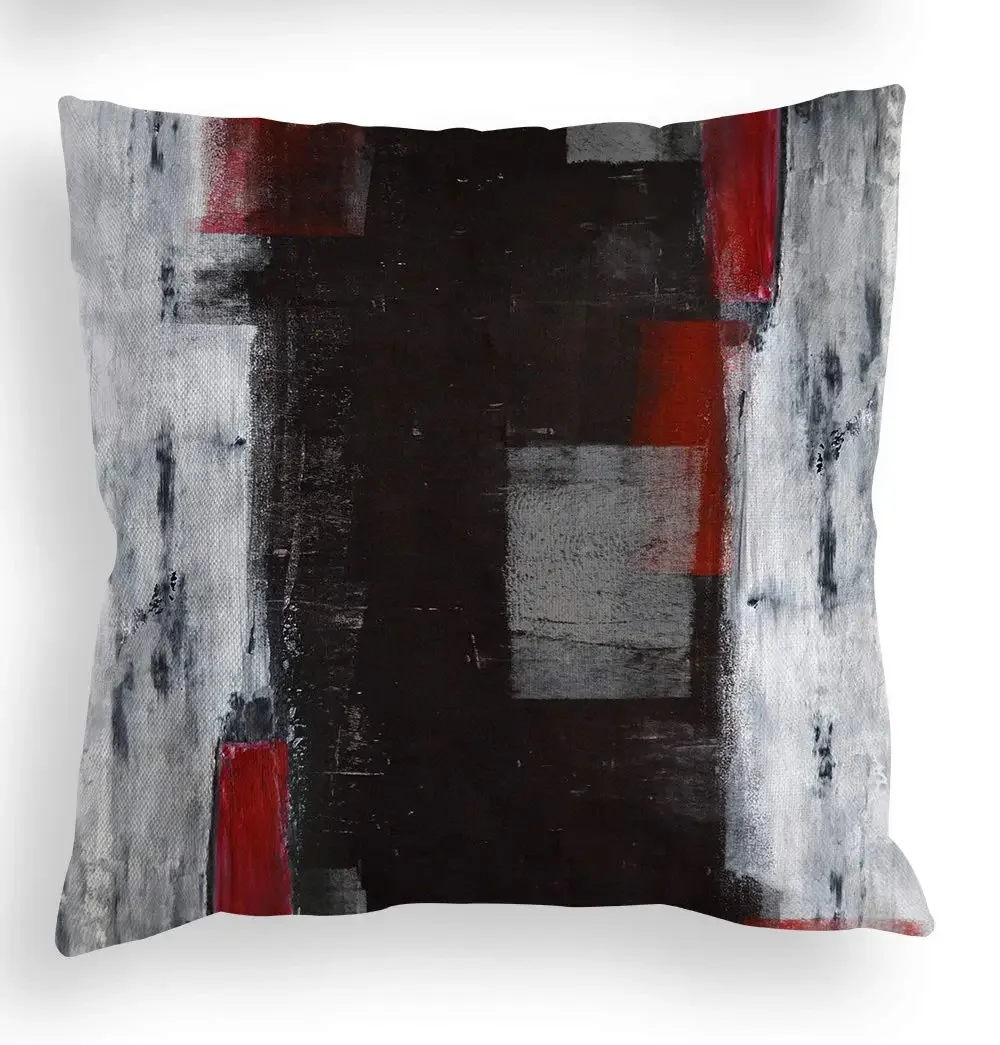 Red and black three-color linen pillowcase sofa cushion cover home decoration can be customized for you 40x40 50x50 60x60 45x45