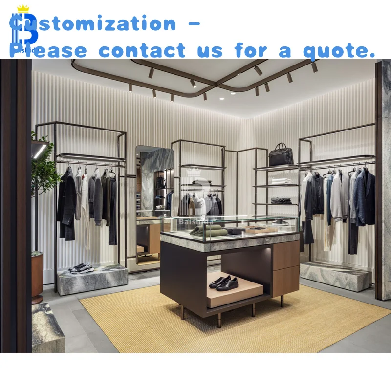 

custom.Interior Decoration Design Shopping Mall Men's Clothing Store Clothing Rack Clothes Display Racks Clothing Store