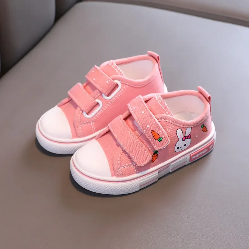 Girls Shoes Spring Autumn New Cartoon Rabbit Children Canvas Shoes Lightweight Soft Sole Kids Casual Shoe Boys School Shoes