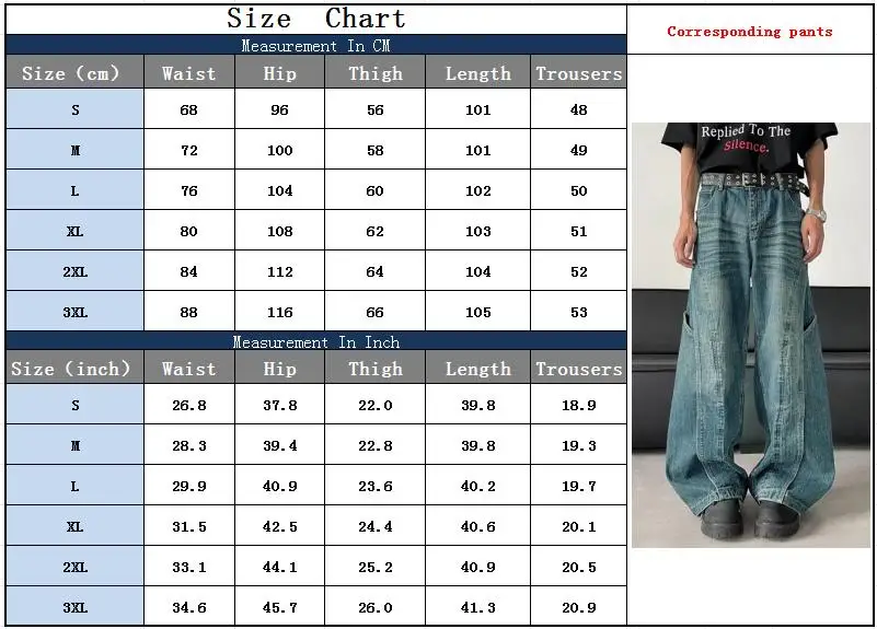 2025 Trashy Y2K Mode gewaschen blau gespleißt Baggy neue Jeans Hosen für Männer 90er Jahre Vintage Kleidung weites Bein gerade Denim Hose – Detail 3