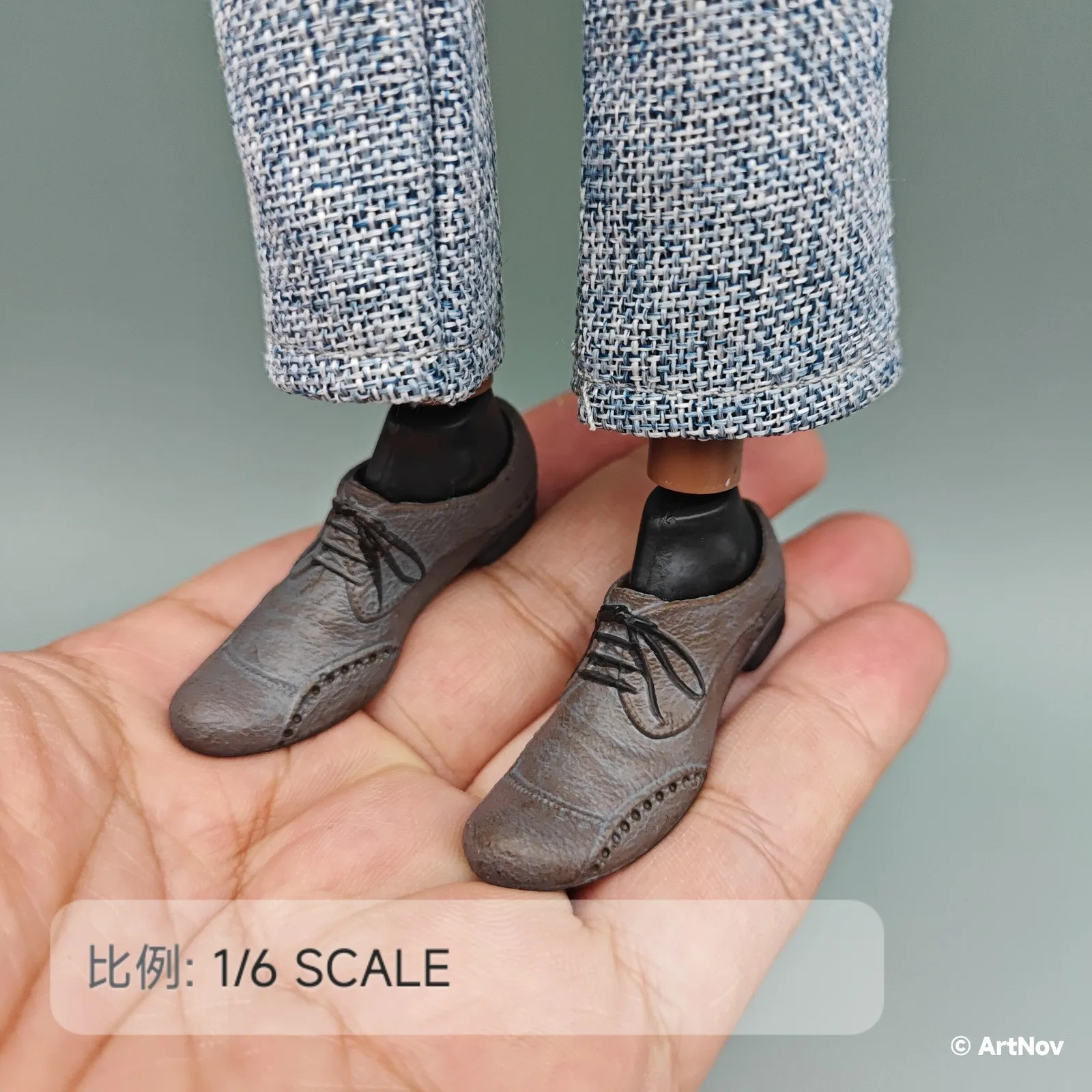 1/6 Scale Male Solider Gentleman's Shoes Model with Foot Mold for 12in Action Figure toys