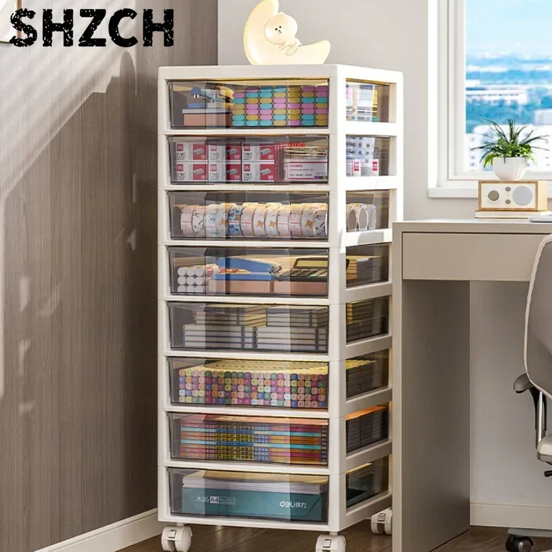 Moisture Proof Student File Cabinet Office Storage Bin Anti Slip A4 Drawer Wear Resistant Stationery Gap Rack Durable