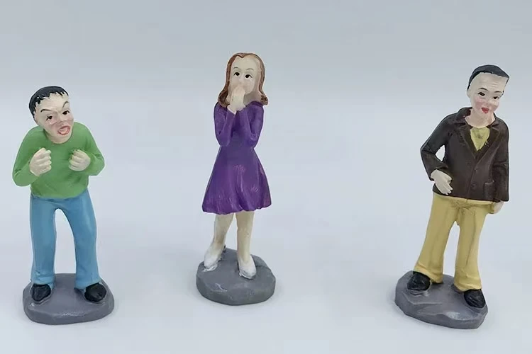 Resin Figure Mental Psychological Sand Table Box Court Therapy Angry/ Happy/Sad/Afraid/Worruy Expression Characters 9pcs/Set