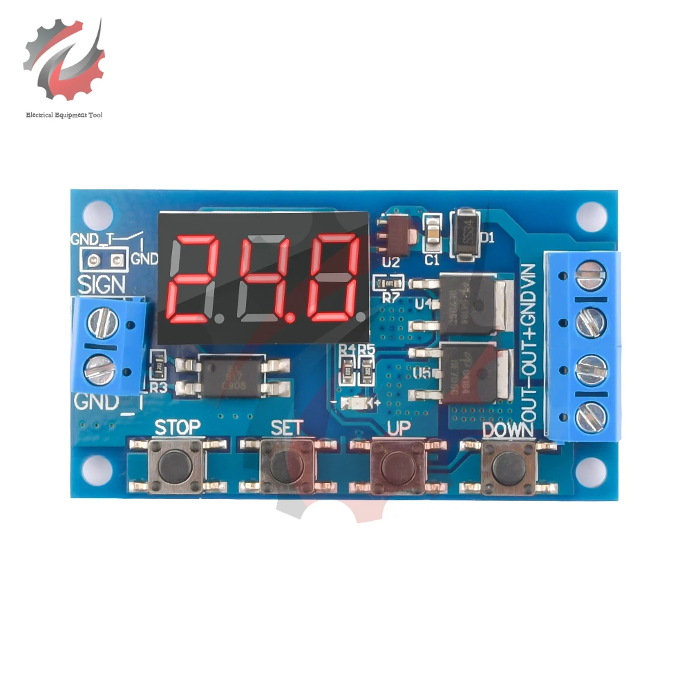 DDC-432 DC 5V-30V podwójny MOS LED cyfrowy Delay kontroler z opóźnieniem czasowym przekaźnik wyzwalania cyklu wyłącznik czasowy moduł kontroli czasu