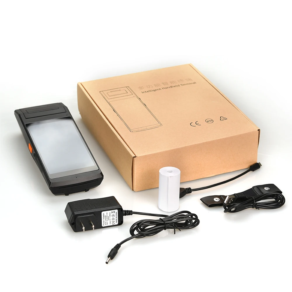 Touchscreen Android 1d 2d Barcoder Scanner Terminal PDA 4G Wifi BT Handheld Terminal PDA mit eingebautem Thermo drucker