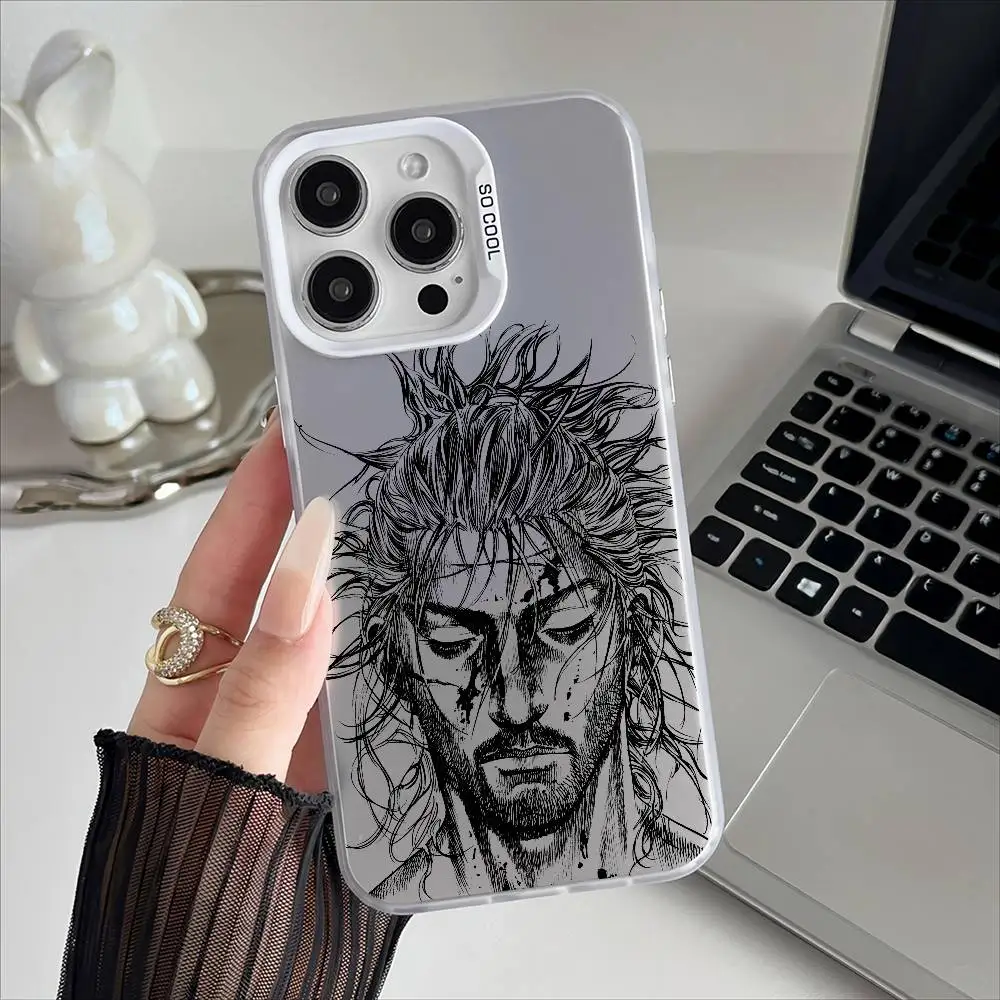 حافظة هاتف ساخنة رائعة على شكل حرف V لهاتف آيفون 16 15 14 13 12 17 برو ماكس زر معدني مستقل مطلي بالكهرباء