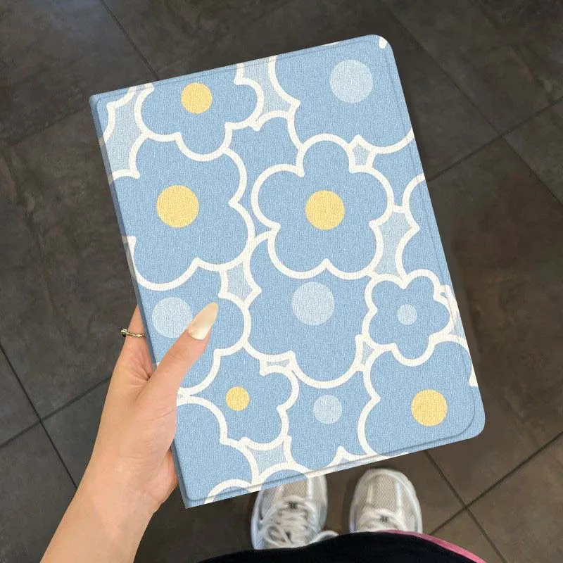 

Blue flower heart For Samsung Galaxy Tab S7 S8 S9 S10 11 12.4 13.1 FE Plus Lite Inch Cover Tablet Case