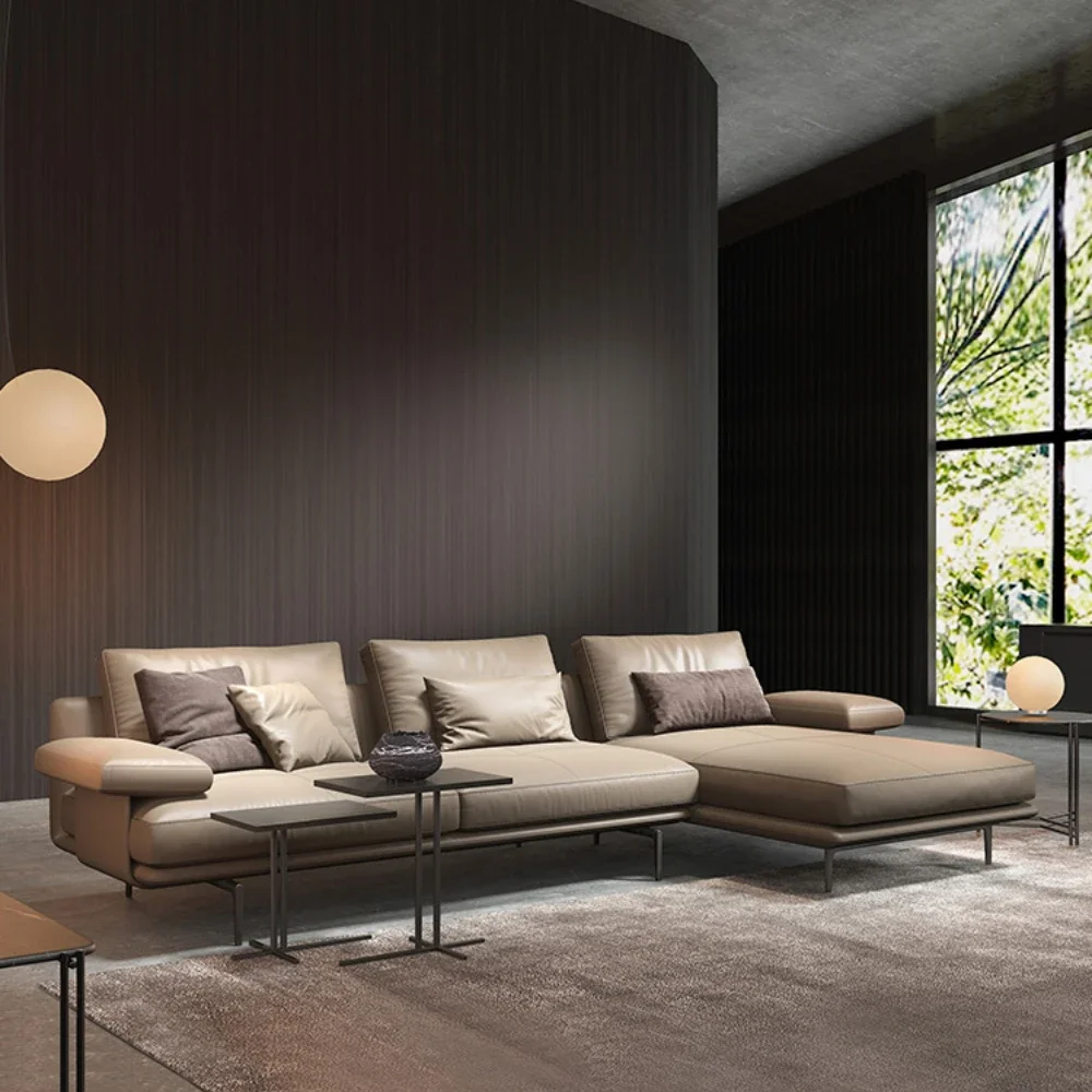 Leather Sofa Modern Simple and Fashionable High-End Leather Sofa