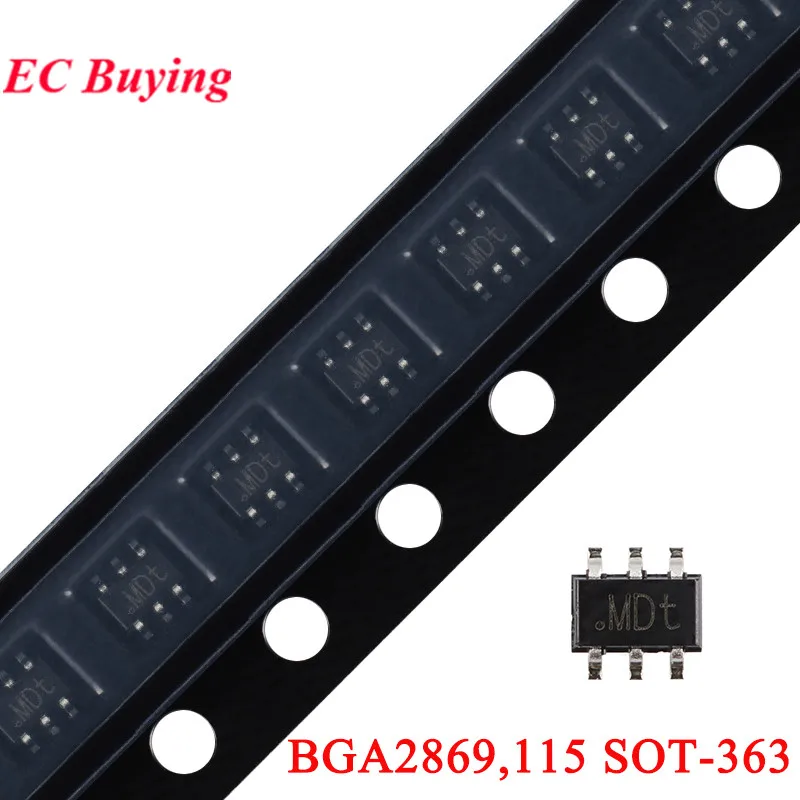 20pcs/5pcs BGA2869 BGA2869,115 SOT-363 SOT363 MDt MMIC Wideband Amplifier SMD Chip IC Integrated Circuit