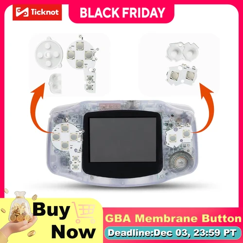 Imagen 1 del producto TicKnot para botón de membrana GBA, Kit de actualización táctil, almohadillas de botón GBA corrode para Gameboy Advance, Mod de reparación de soldadura
