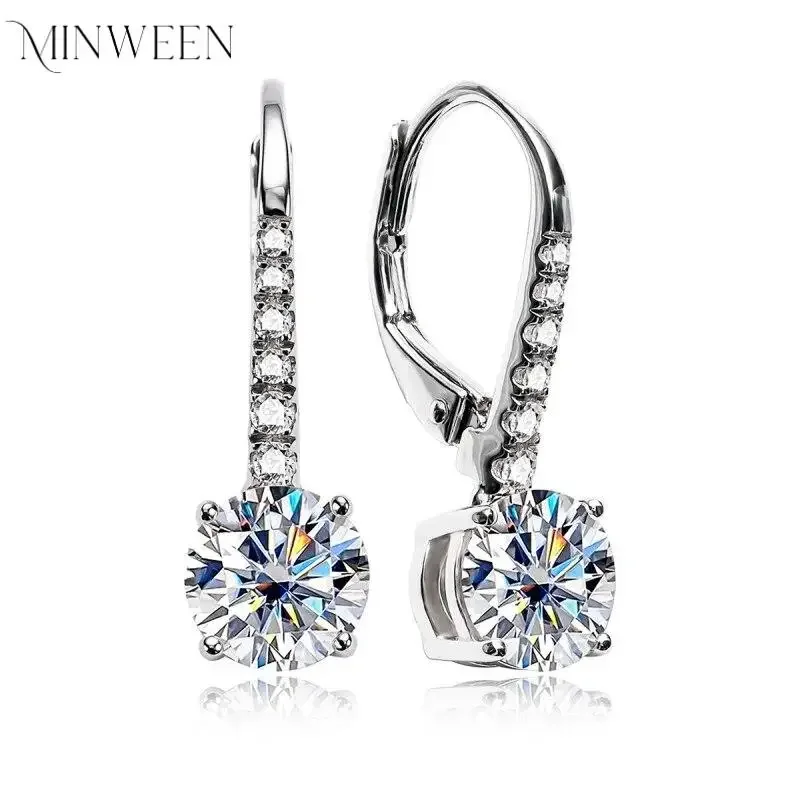 1 Ct D Color Moissanite Drop 925 Sterling Silver Earrings With GRA Certificate Jewelry Wholesale