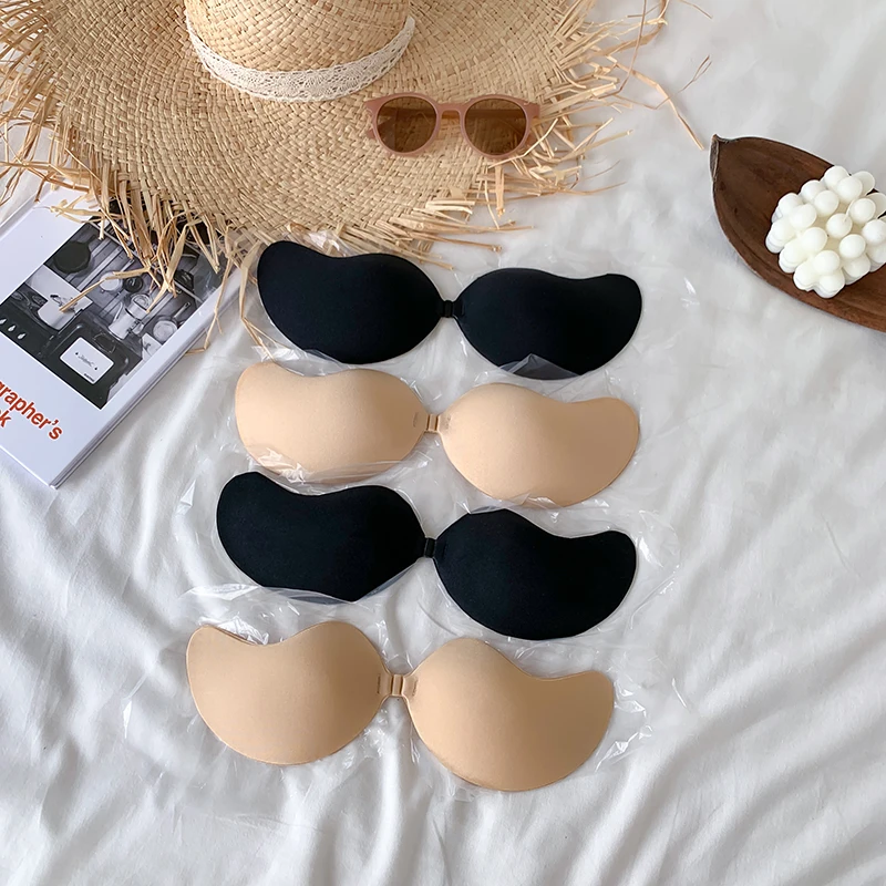 Sujetador Push Up de Mango Invisible para mujer, pegatinas de pecho sin tirantes de silicona reutilizables, sujetador pastoso autoadhesivo, cubierta