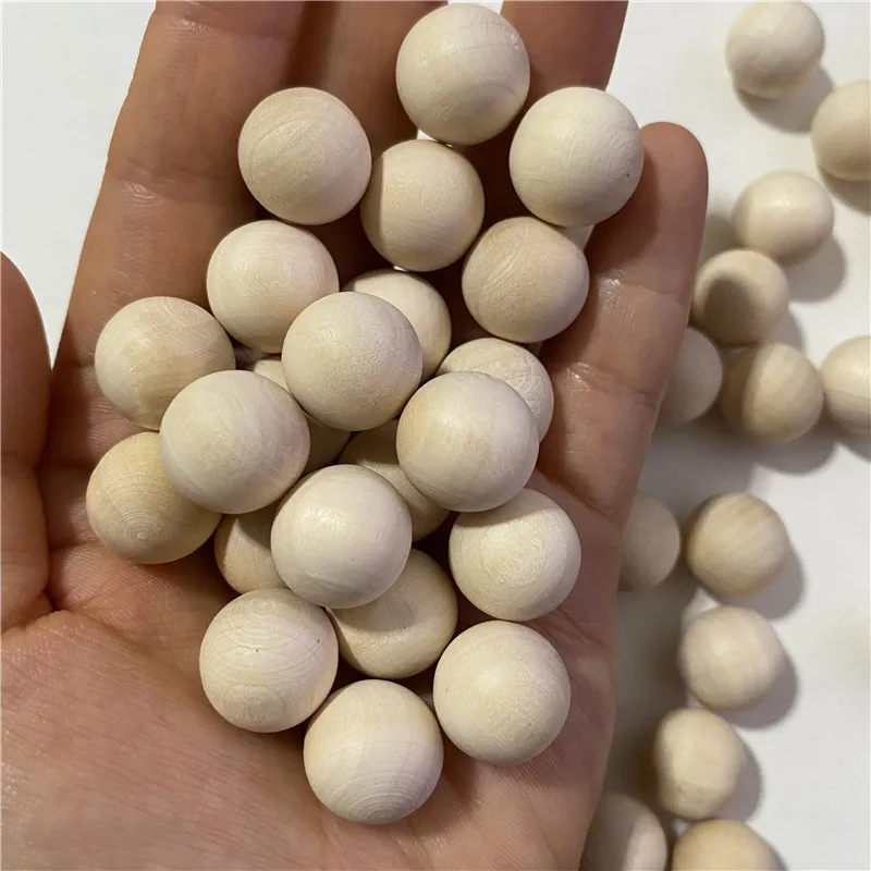 100Pcs 10mm 15mm Wood Bead Round Balls Wooden No Holes For Board Games Ball Run Game DTY