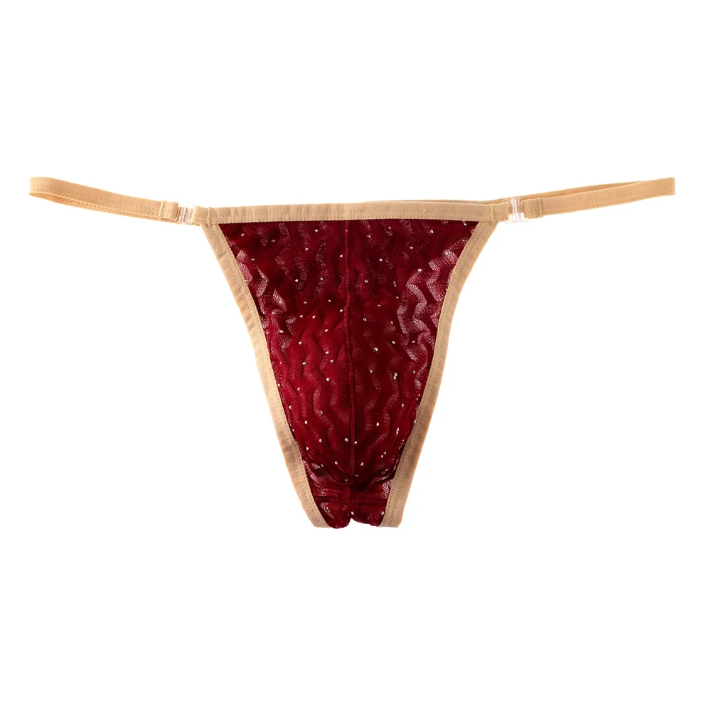 

Men's Breathable Bulge Pouch G-strings Quick Drying Soft Underwear Detachable Buckle Thongs Panties Sexy Low Rise T-back Briefs