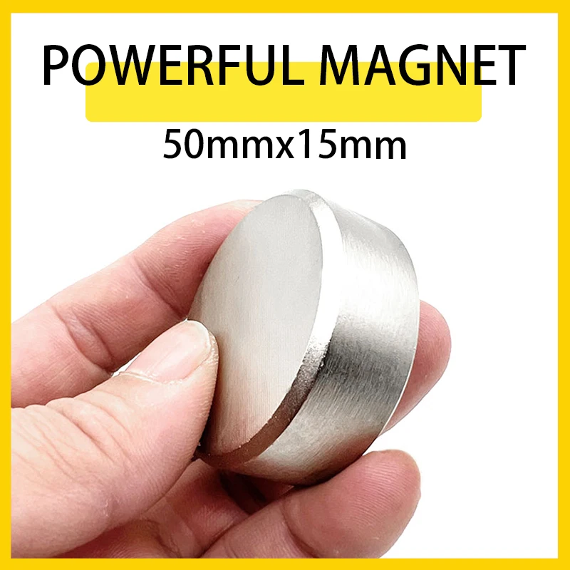 

1PC 50x15mm Strong Round Rare Earth Magnet 50mm x 15mm N35 Neodymium Magnets 50*15mm Powerful Magnetic DISC