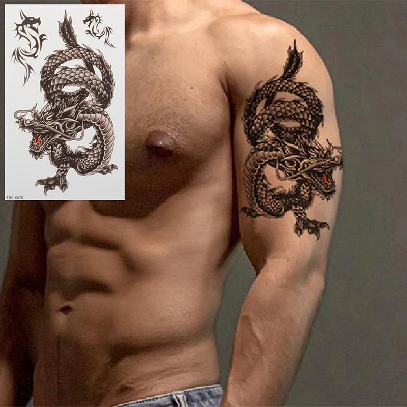 1 Sheet Waterproof Temporary StickerTattoo Dragon Phoenix Body Arm Leg Art Sticker Cool