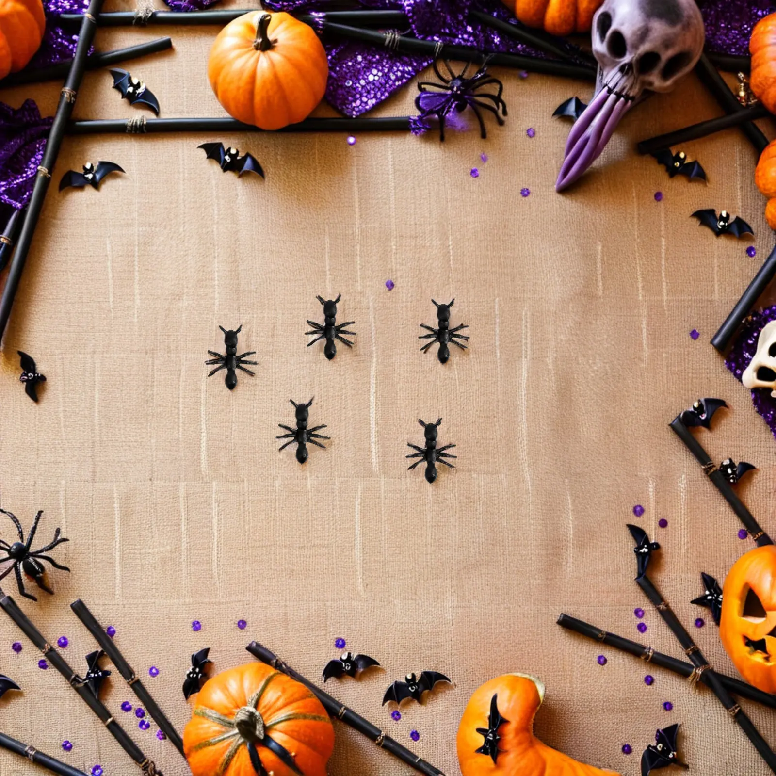 

500Pcs Simulation Ant Ornaments Realistic Black PVC Fake Ants Prank Props Halloween Party Decorations Indoor Outdoor Use