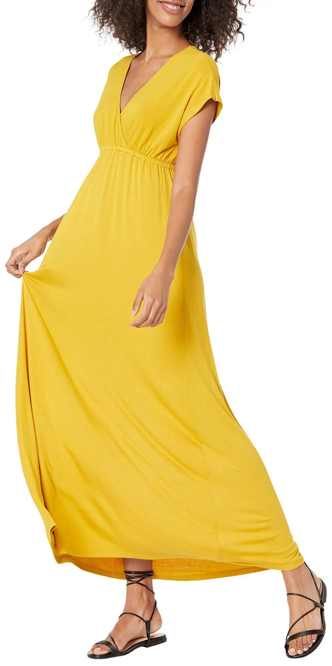 

Женское платье большого размера, платье с V-образным вырезом, платье в минималистском стиле с поясом, длинные платья для женщин