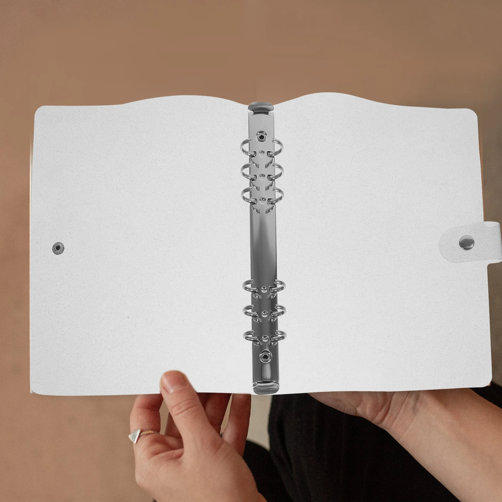 Cubierta de carpeta de hojas sueltas de 6 agujeros, funda de Bloc de notas impermeable de plástico para suministros de oficina, organizador de documentos, carcasa protectora para manual, 1 ud.