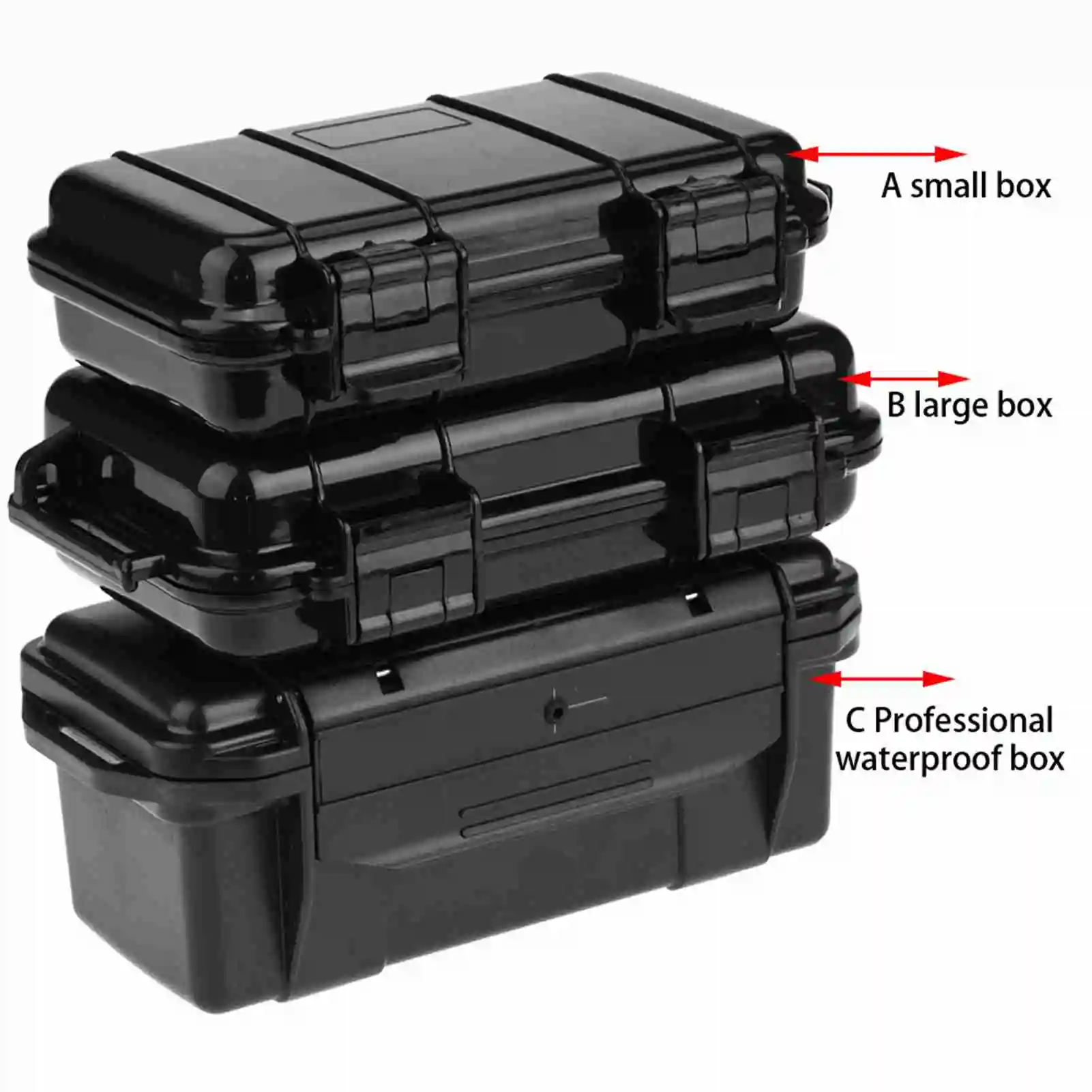 3 Types Outdoor Shockproof and Pressure Proof Waterproof Sealed Box Survival Storage Case