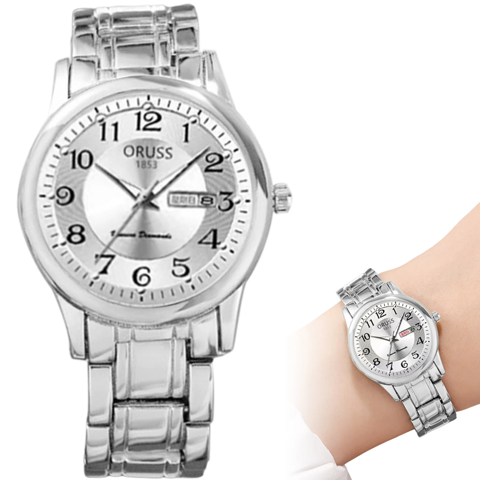 Luminous Quartz Watch Elegant for Business Women's Wristwatch 30M Water Resistant Alloy Calendar Week Display Luxury Gift
