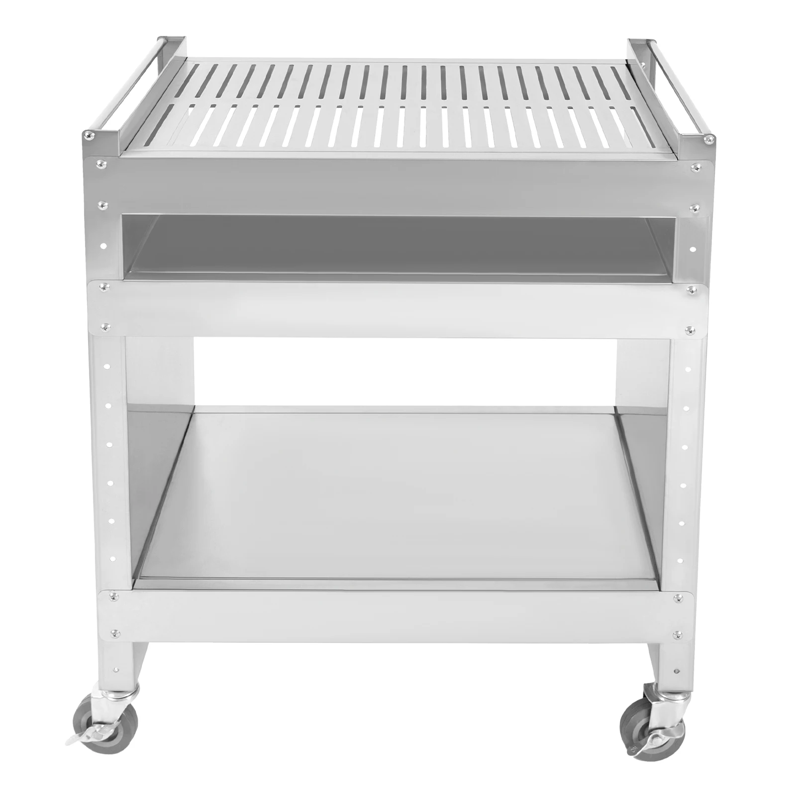 Stainless Steel Grill Cart Wheelcart Mobile Barbecue Trolley Picnic Carts for Outdoor Barbecues Banquets