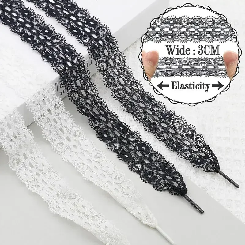 Neue flache, elegante Schnürsenkel aus Spitze für Damen, 2,5 cm breit, 80 cm/100 cm/120 cm, für Canvas-Sneaker, Outdoor- und Freizeitschuhe – Detail 9