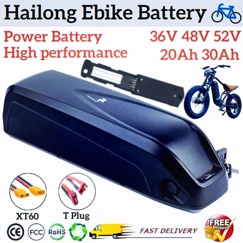 

Hailong 10S6P-13S6P-14S6P Lithium Ion Battery Pack 48V 36V 20Ah 30Ah Li-Ion for 250W-1500W Motor 18650 Cells with BMS