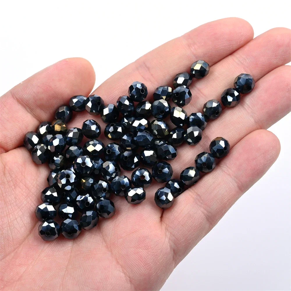 50 Stück 4*6mm Rondell Österreich facettierte Kristallperlen runde Glasperlen lose Distanzperlen für Schmuckherstellung DIY Armband Halskette – Detail 4