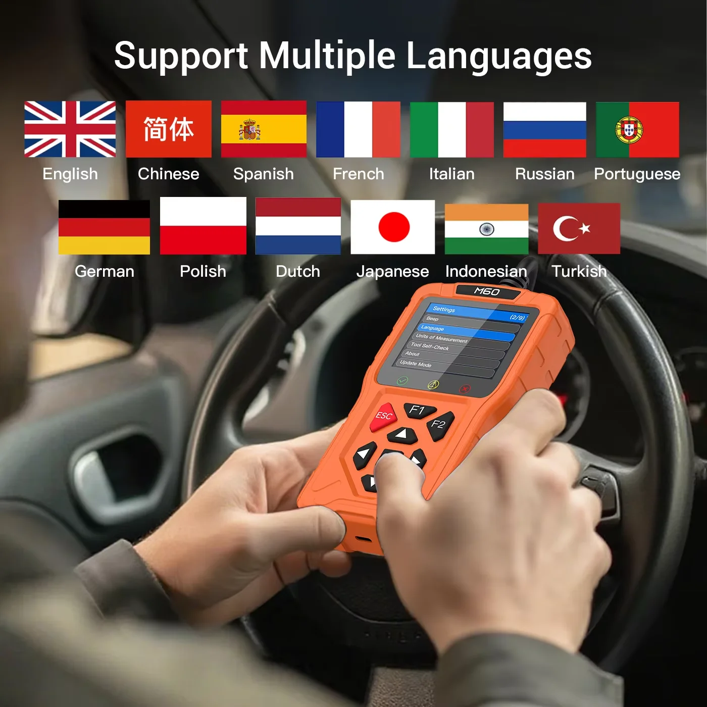 2026 Newest Topdiag M60 OBD2 Scanner Code Read for Motorcycle & Vehicle  ECU Reset Automotive DTC Lookup Car Diagnostic Tool