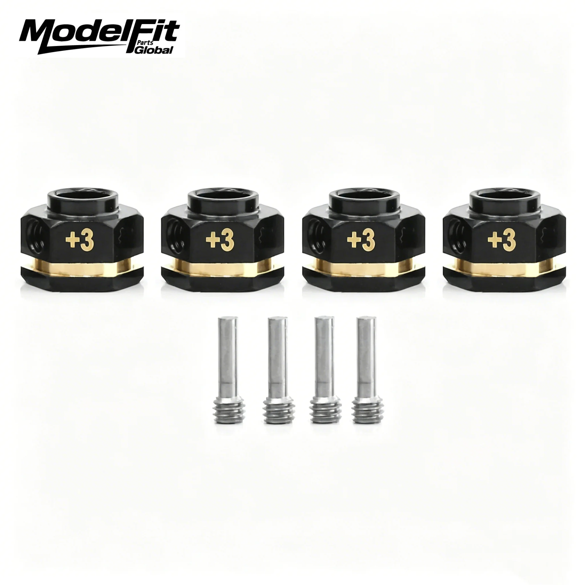 4 Stück Hochleistungs-Messing-Radnabenadapter 3-15mm Verlängerung für 1/10 RC Crawler TRX4 TRX6 Upgrade-Teile