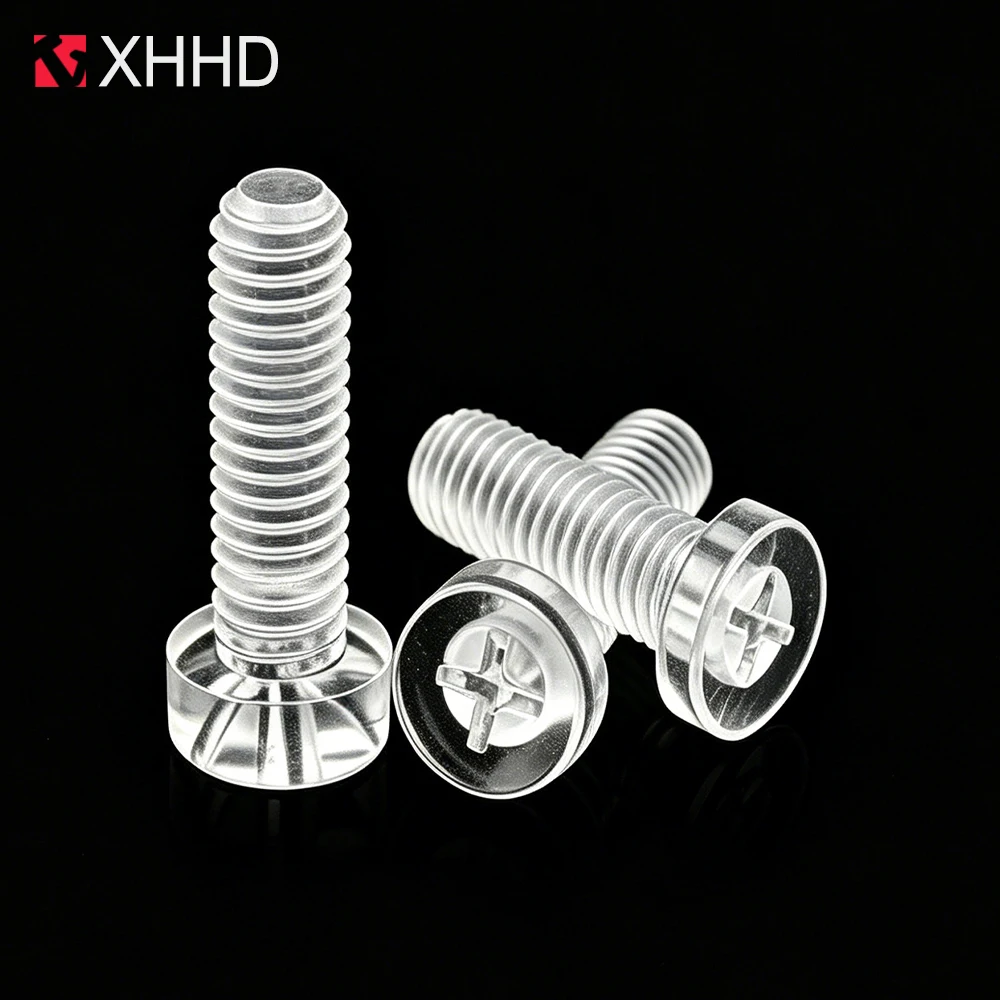PC Clear Phillips Round Head Screws M2M2.5M3M4M5M6M8 Transparent Insulating for Electronics LED Acrylic Showcases Display Bolts