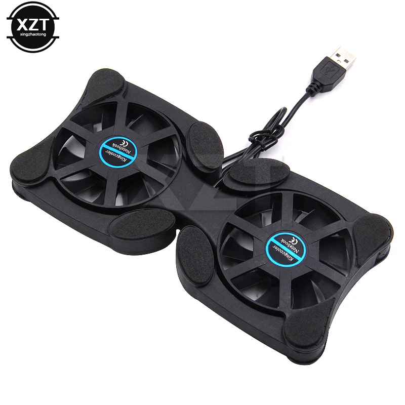 Foldable USB Cooling Fan CPU Cooler Mini Octopus Cooler Pad Quiet Stand Double Fans for 7-15 inch Notebook Computer Laptop