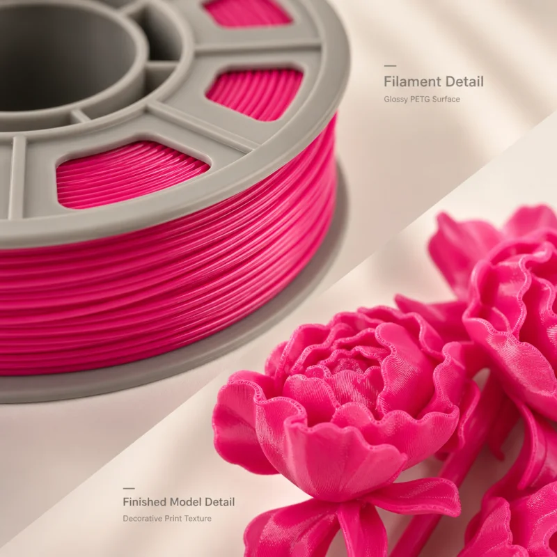 PETG 3D Printer Filament 1.75mm, 300g Compact Spool Peach Pink, Dimensional Accuracy +/- 0.03mm, Smooth Feeding for FDM Printers