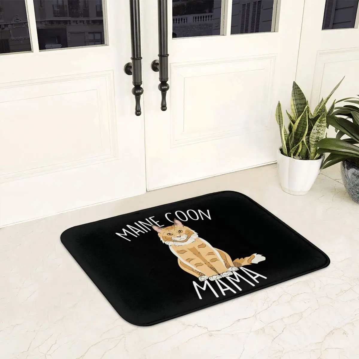 Maine Coon Cat Mama Doormat Non-slip Super Absorbent Bath Mats Home Entrance Rugs Kitchen Living Room Carpet Hallway Footpad