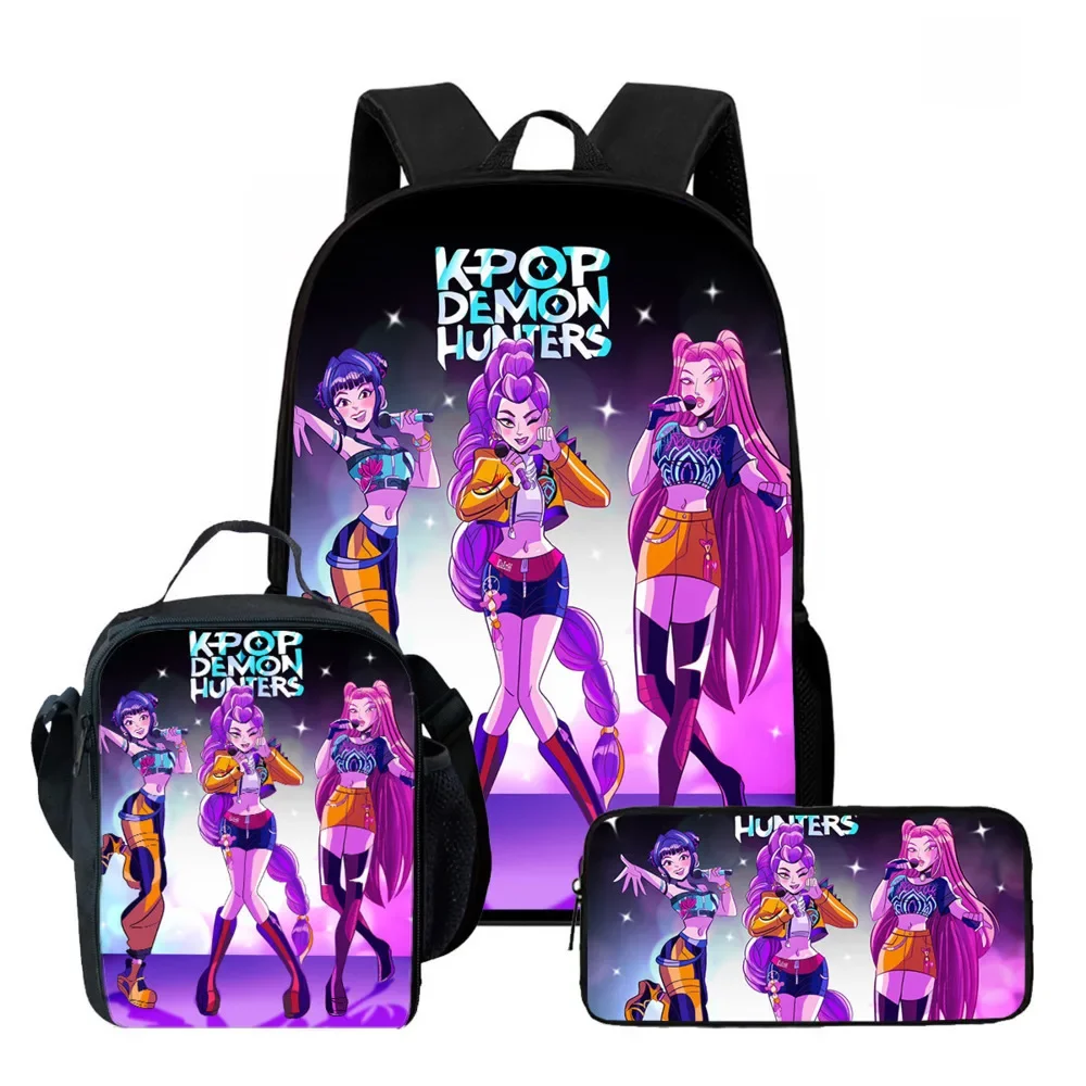 

Kpop Demon Hunters Backpack Huntrix K-pop Demon Hunters Rumi Mira Zoey Backpack Pencil Case School Bag Mochila Set Pencilcase