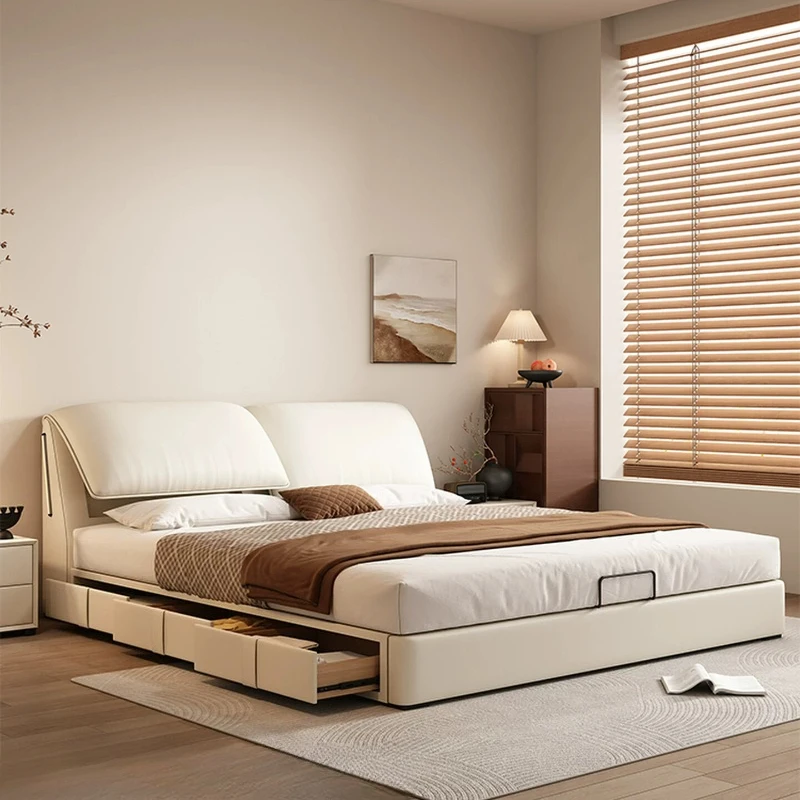 Luxury Bedroom Bed Children Queen Girls Simple Sleeping Modern Headboards Bed Single Double Letto Matrimoniale Unique Furniture