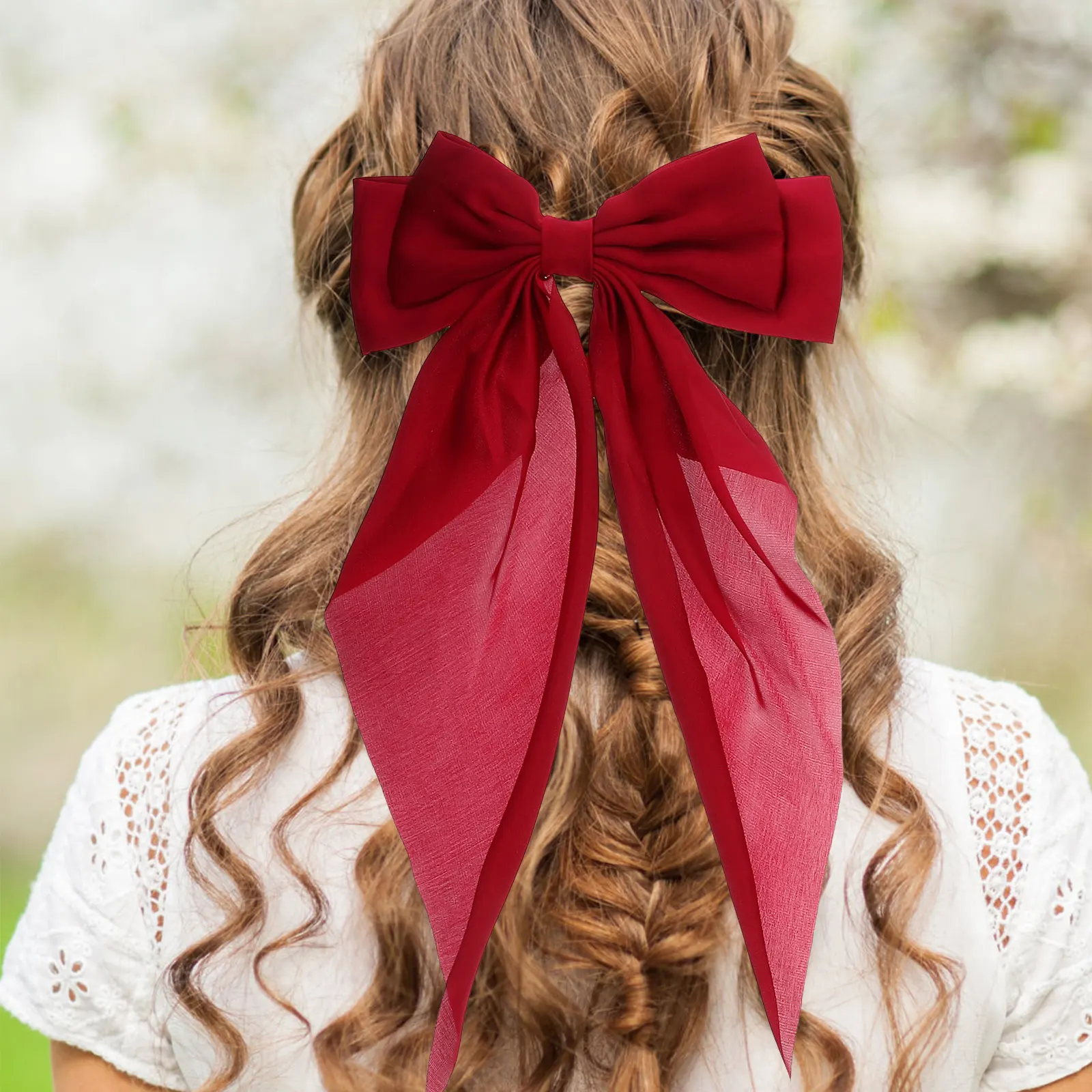 

6 Pcs Bow Hairpin Women Decorative Clips Ribbon Large Bows Accessories Iron Snap Black Reusable Stylish Hair Bows Women