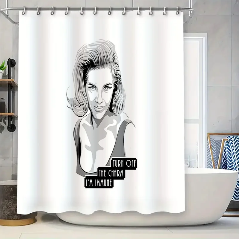 Vintage hollywood glamour filme estrela cortina de chuveiro retro filme noir estética decoração do banheiro hollywood regência estilo elegante bac