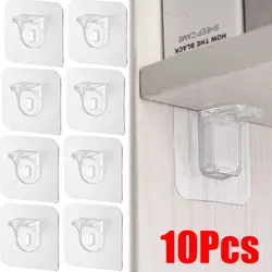 Shelf Support Hooks Punch-Free Closet Cabinet Partition Plate Holder Without Trace Bracket Home Tools For Home Kitchen Bathroom