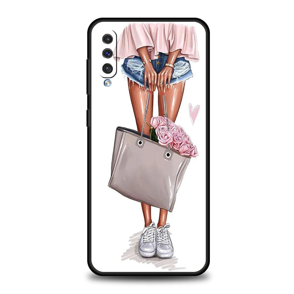 Fashion High Heels Girl Woman Phone Cover Case For Samsung Galaxy A12 A02 A03 A03S A52 A70 A50 A20 A10 A10S A40 Silicone Shell