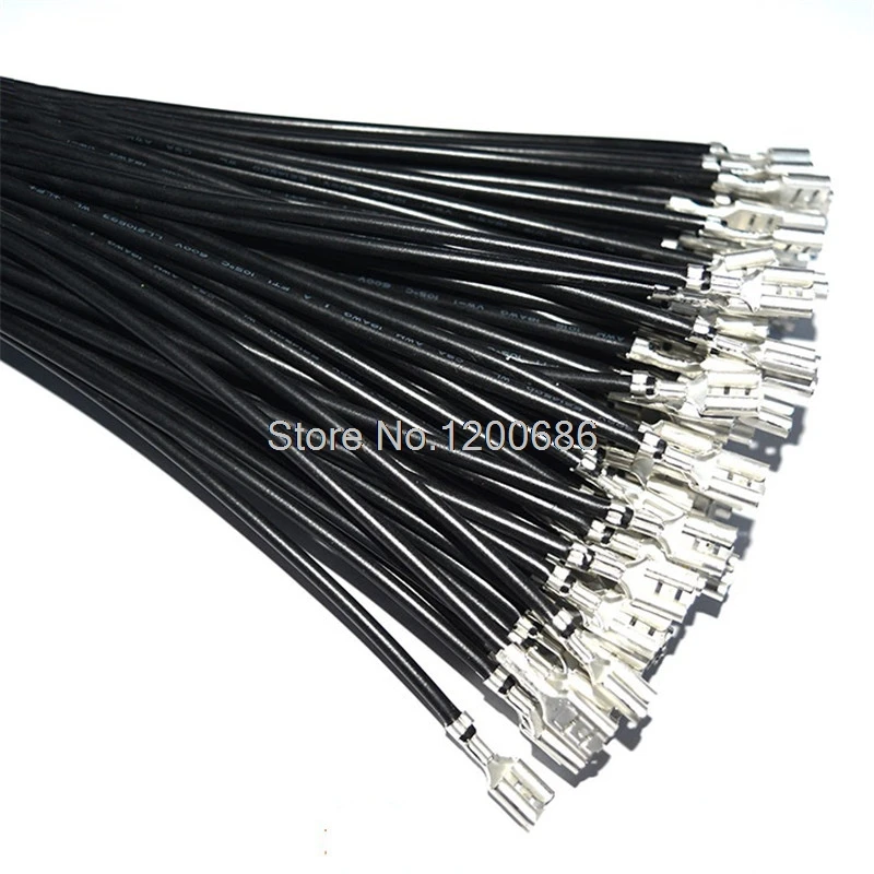 4.8 28CM 18AWG Switch plugs FASTON 187 (4.8mm) terminals plugs Female Power Cable 20 piece 0.75MM2 wire