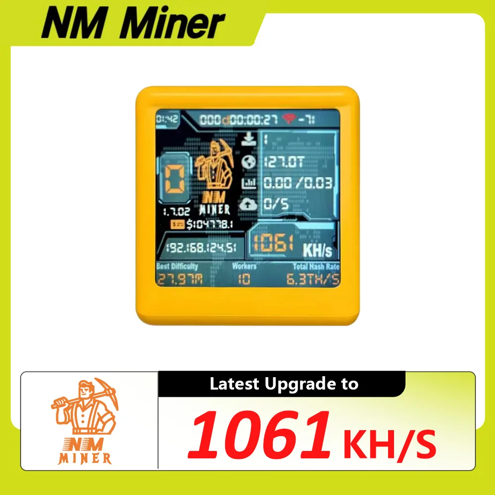 NMminer nerdminerV2 1060KH/S NM-TV — ESP32 BTC SOLO Lottery Miner & Smart gift SmallTV Desktop Clock