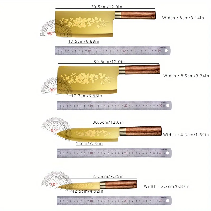 Deluxe Gold Kitchen Knife Seiko stainless steel blade with gold titanium plated Chef\'s knife Kitchen chef\'s kitchen knife
