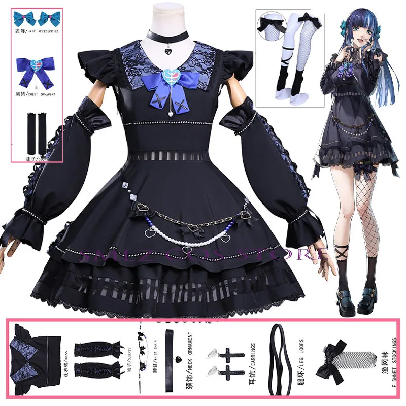 

Game Shikano Ichigo Cosplay Anime PP5 Costume BERRY Dress Woman Lolita Dark Black Gothic Skirt Suit Halloween Party Outfit
