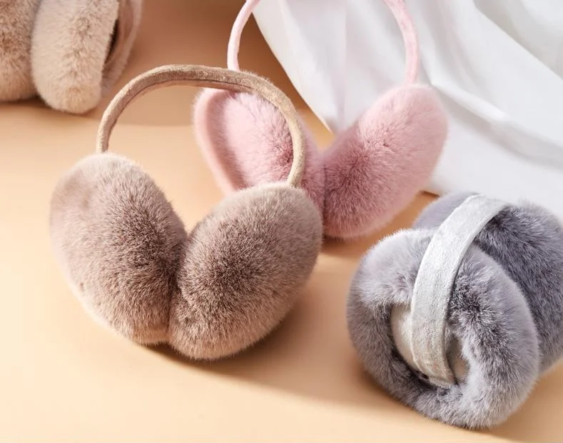 

Outdoor Ear Muffs Women Winter EarWarmers Soft Warm Cable Furry Artificial Rabbit Fur Ear Covers Riding Cycling Ear Protection